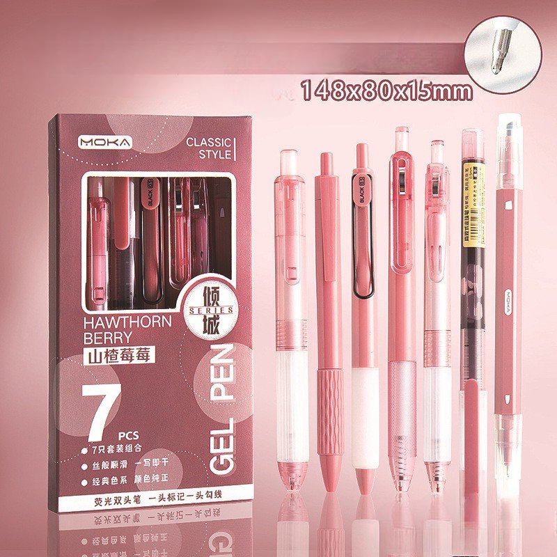 Ins multi function 0.5mm writing pen 7pc set